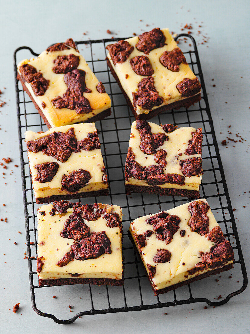 Russian Zupfkuchen (chocolate cheesecake) in a cake tin