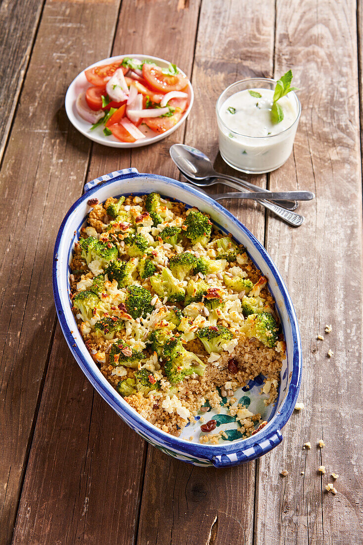 Couscous and broccoli bake