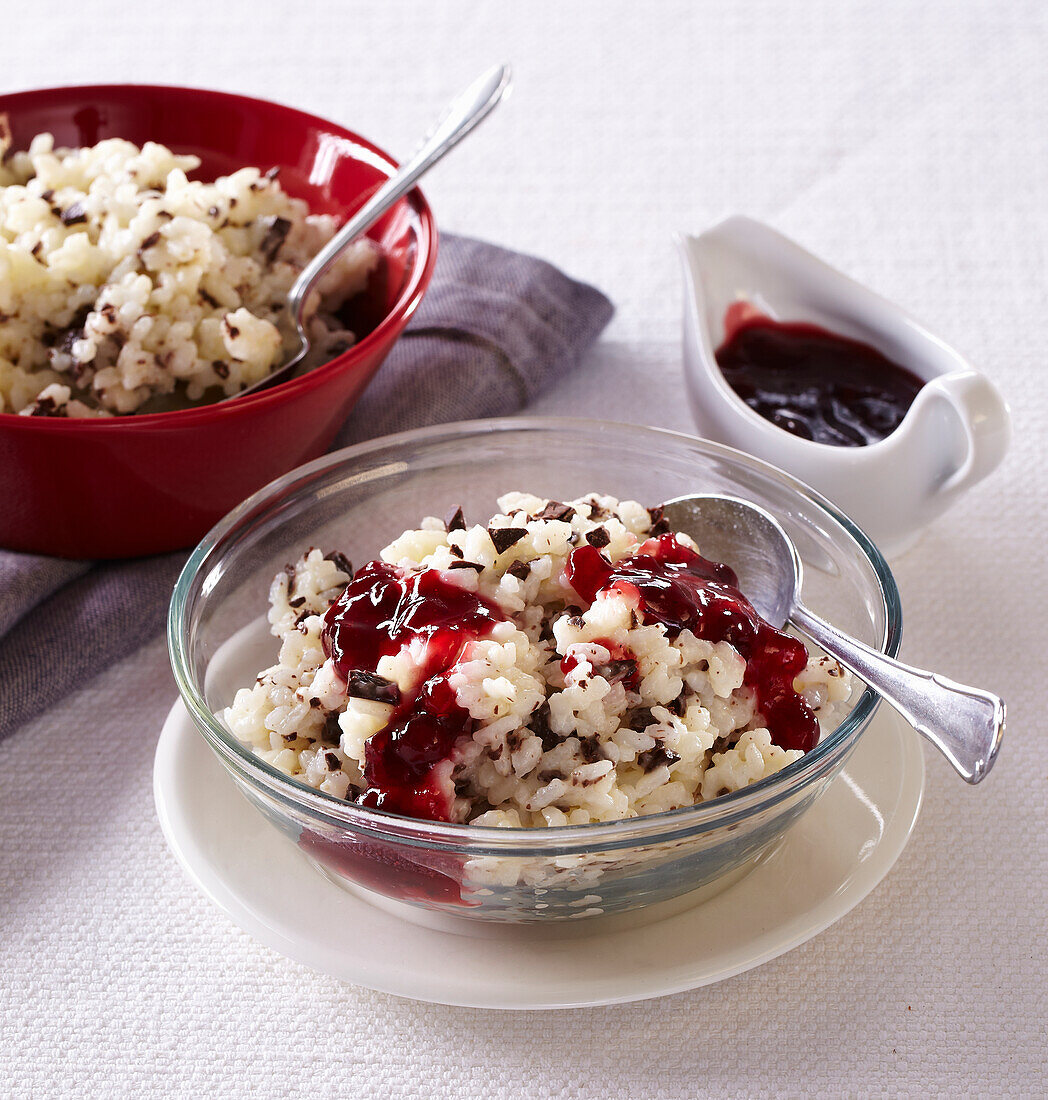 Milk rice with chocolate