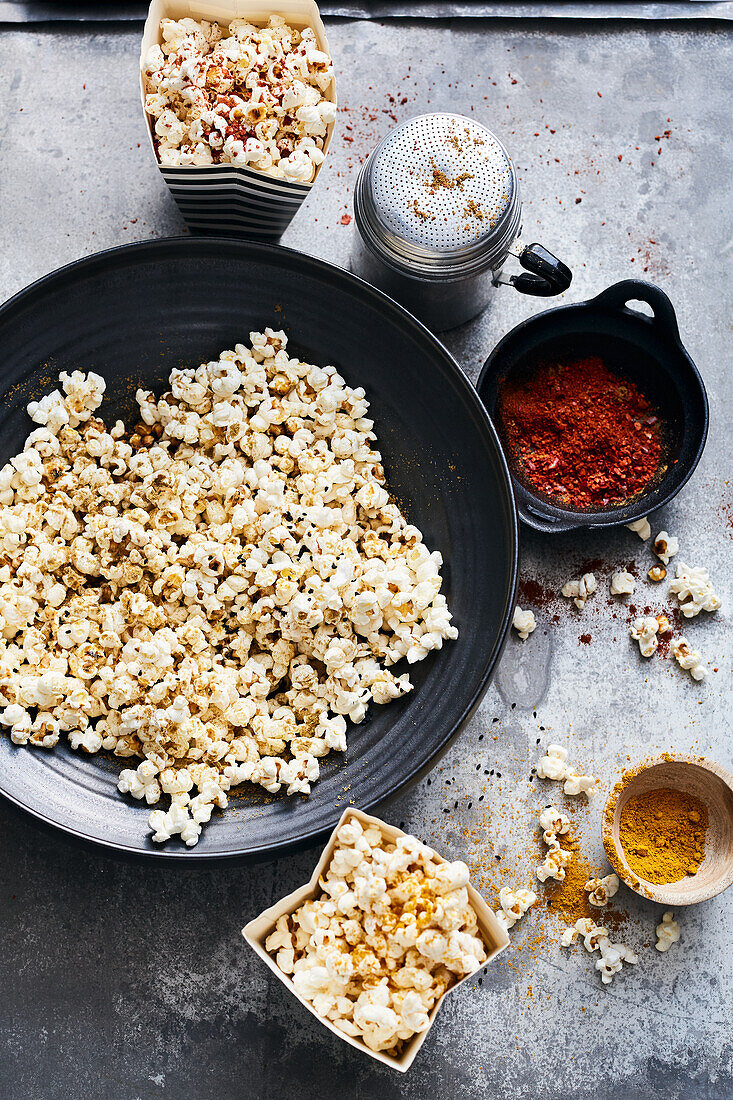 Popcorn mit dreierlei Gewürzen