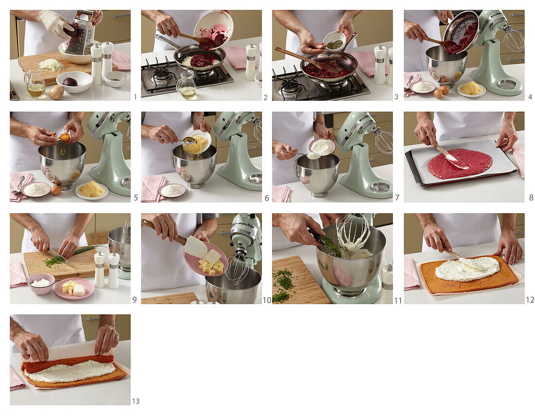 Beetroot roll - step by step
