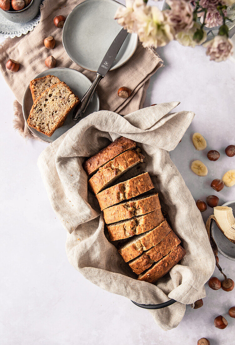 Hazelnut banana bread