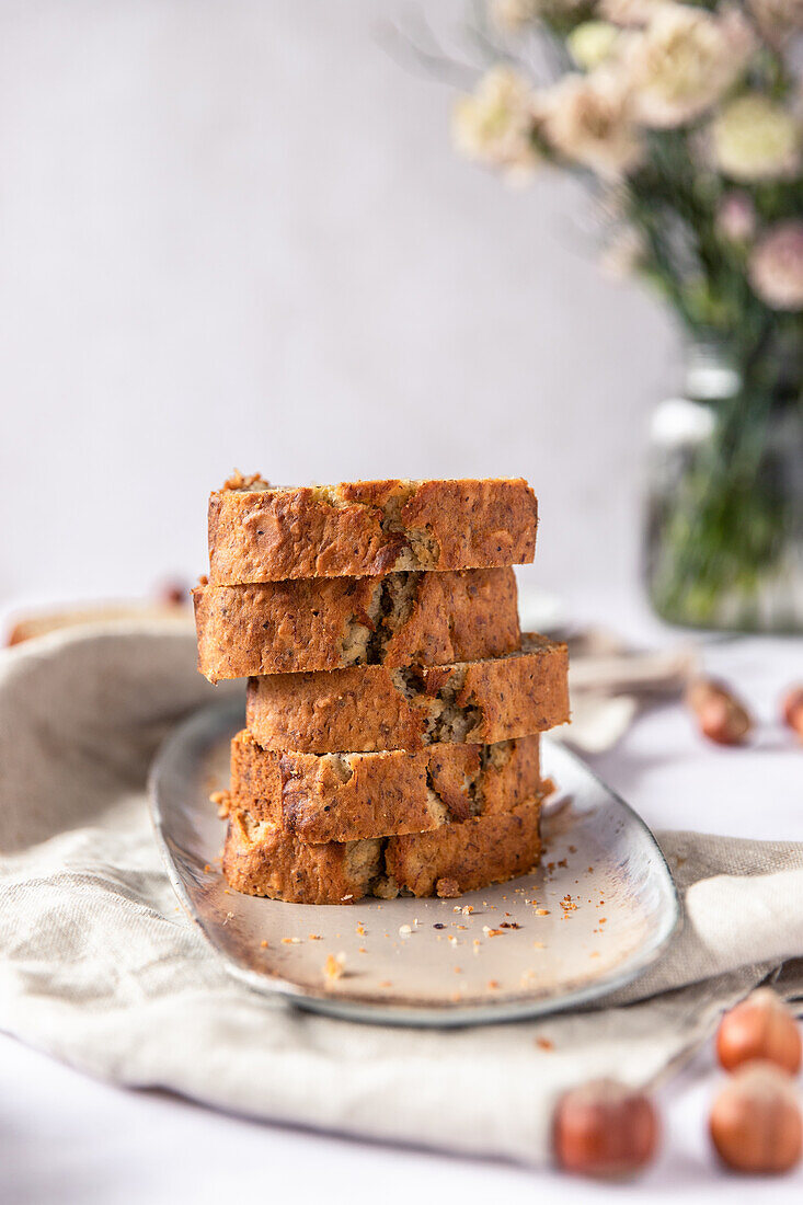 Hazelnut banana bread