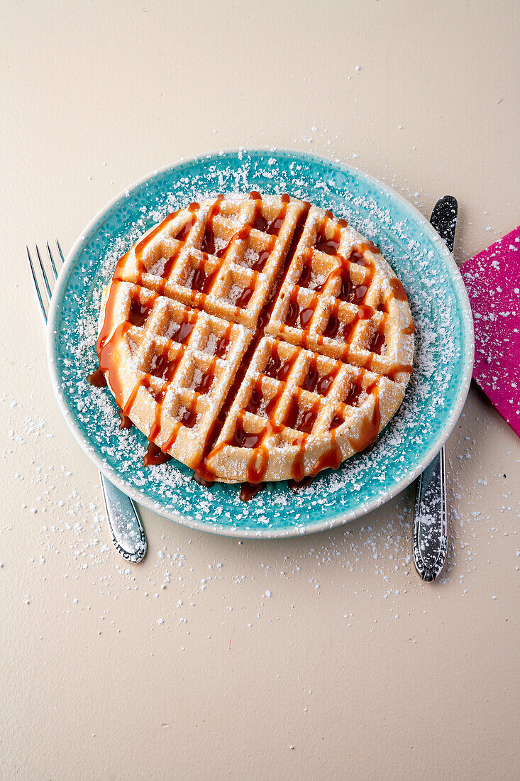 Waffeln mit Salzkaramell