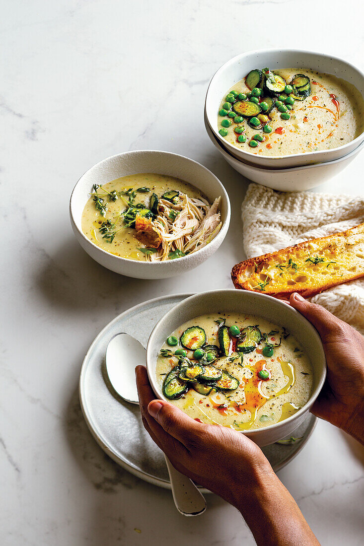 Chilli and thyme potato soup