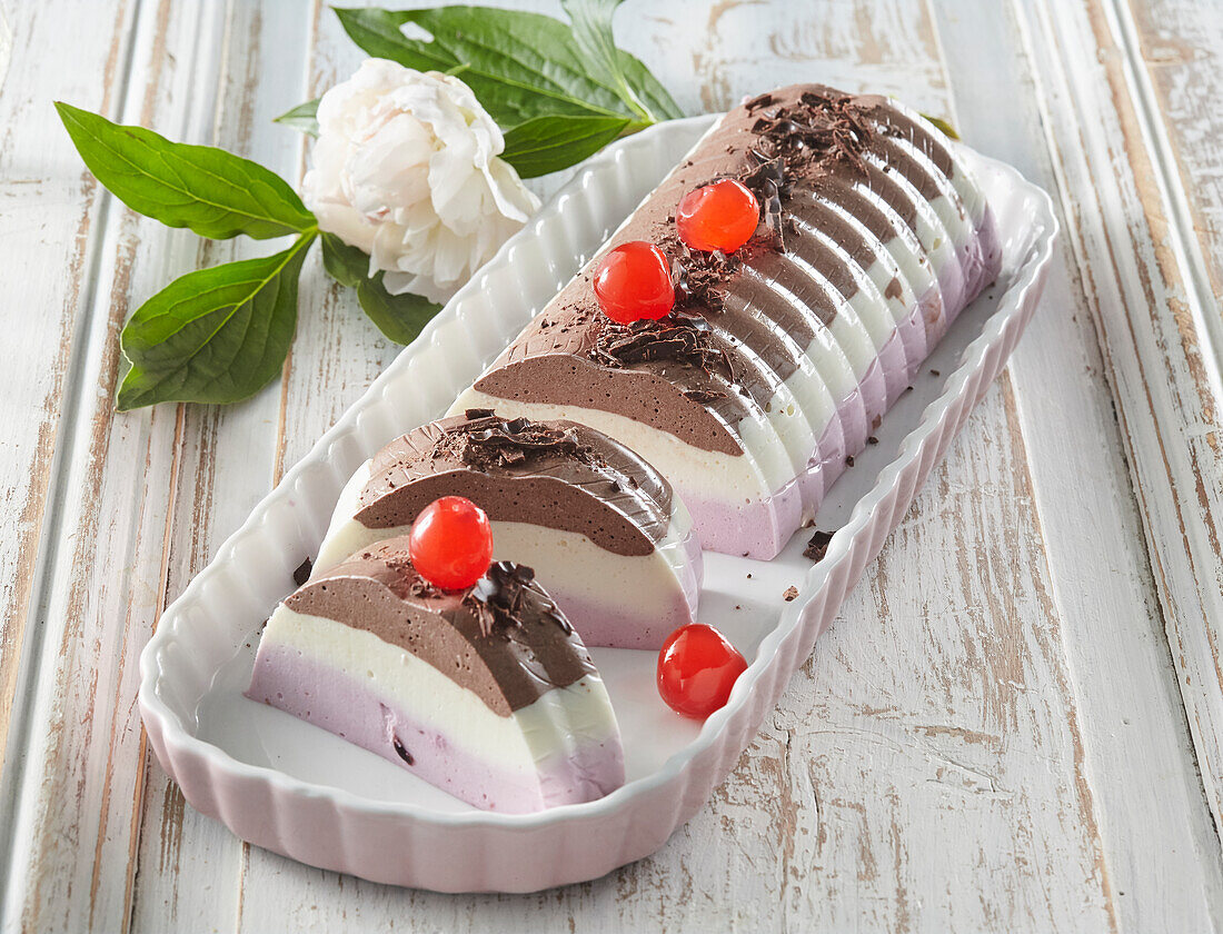 Three-layer mousse dessert