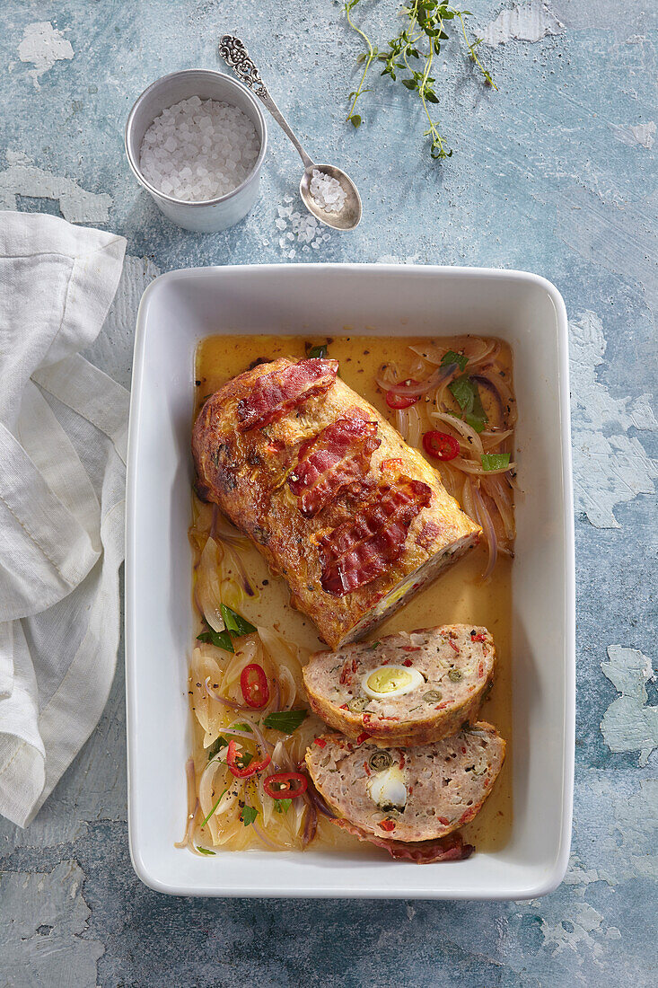 Hackbraten mit Wachteleierfüllung