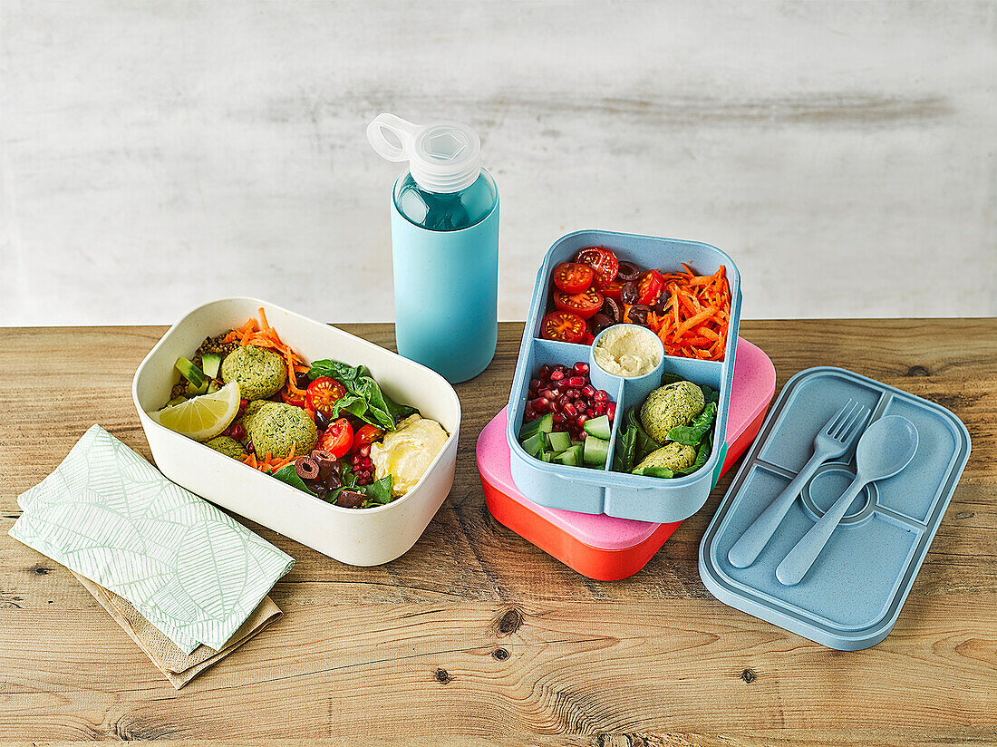 Lunchbox variety with falafel and vegetable