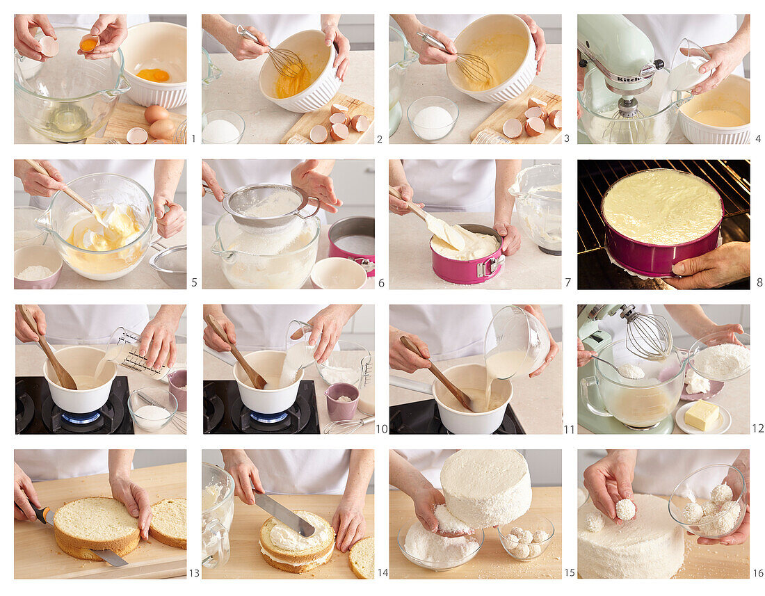 Baking Raffaello cake - step by step