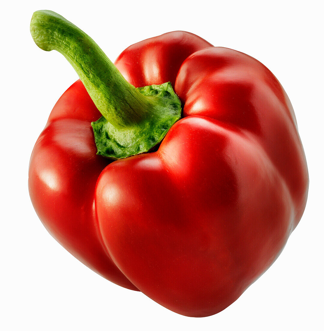A Red Bell Pepper on a white background