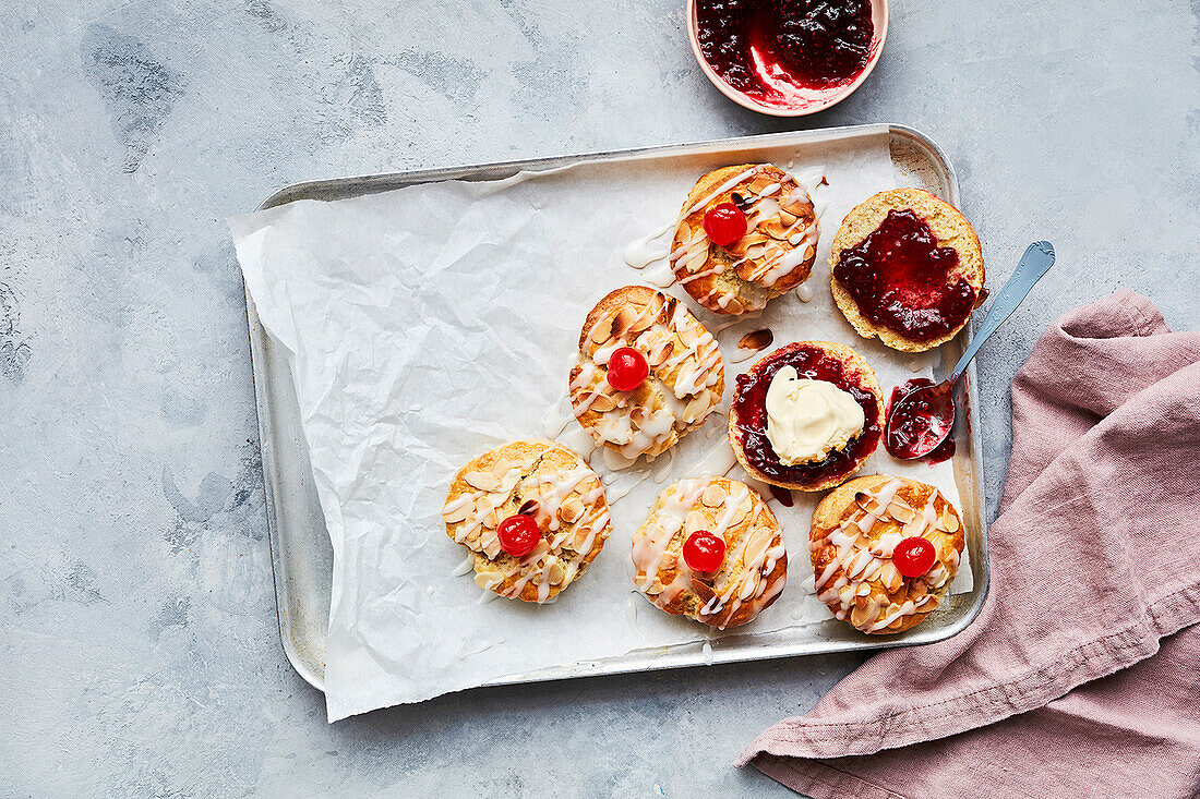 Cherry bakewell scones