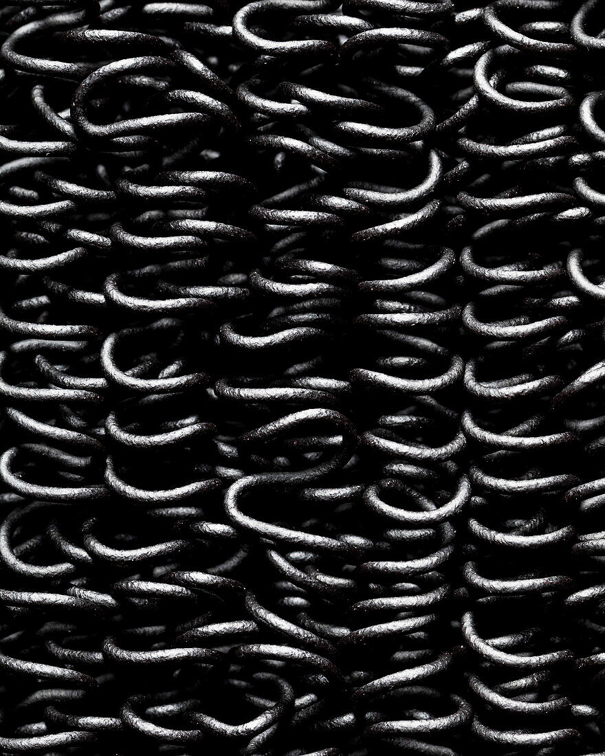 Uncooked black rice ramen noodles (Close up)