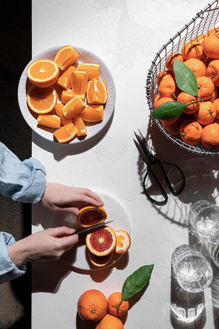 Orangen, Blutorangen und Satsuma-Mandarinen
