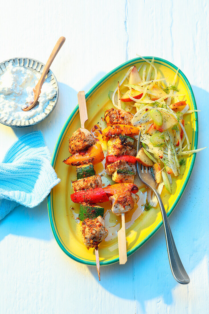 Gyros skewers with zucchini