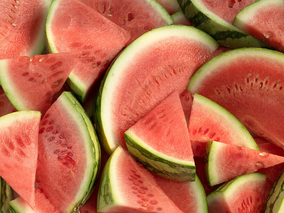 Wassermelone, Keile und Scheiben (Gesamtbild)