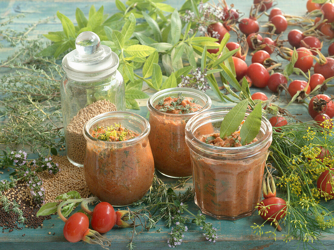 Rosehip mustard with herbs