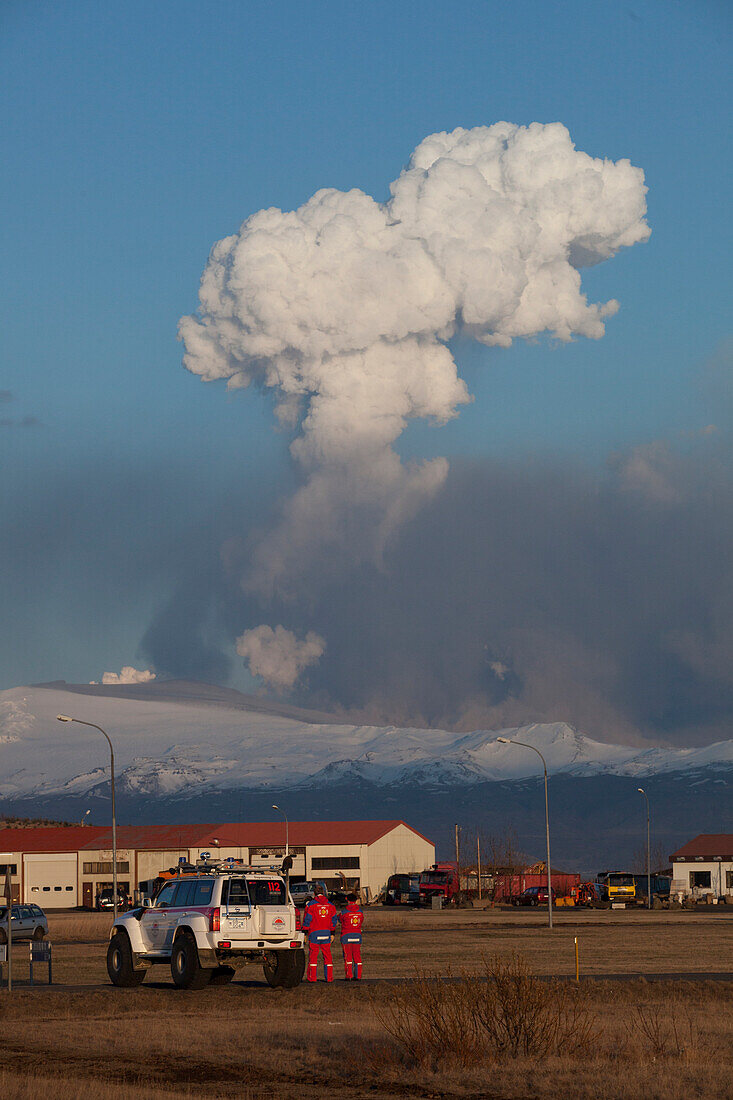 Eyjafjallajokull volcano erupting, Iceland, 2010