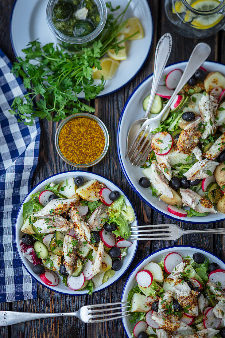 Potato and smoked mackerel salad