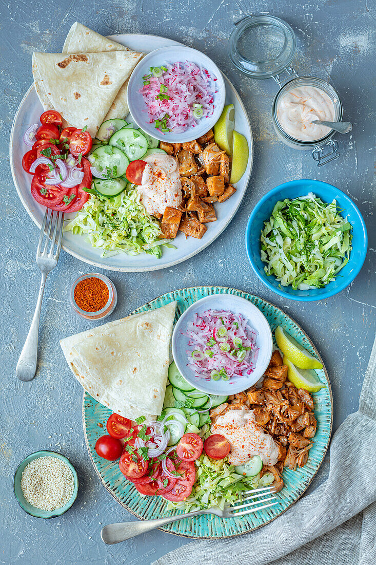 Jackfruit kebap on plate