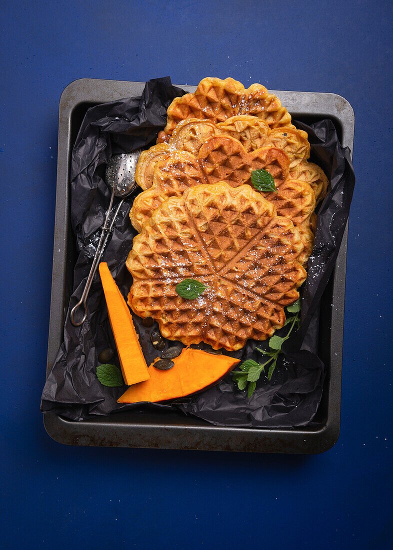 Vegan Hokkaido pumpkin waffles