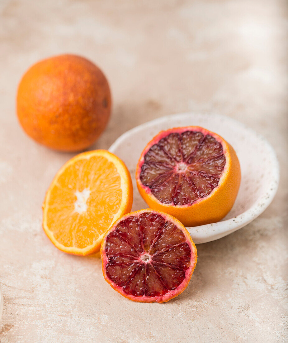 Fresh orange and blood orange