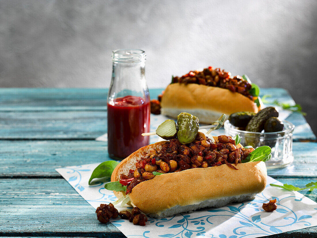 Vegetarischer Sloppy Joe mit Bohnen