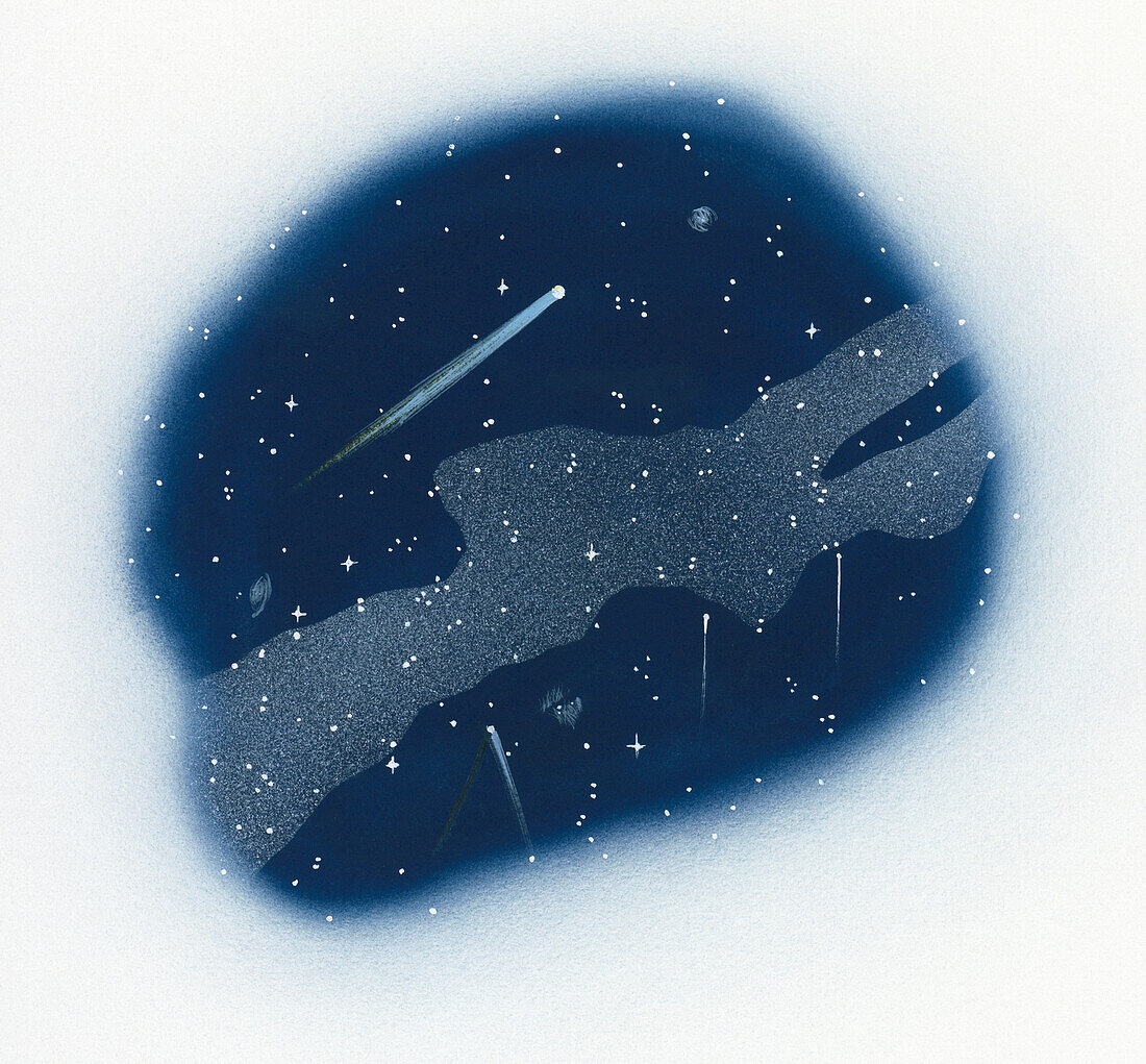 View from telescope, illustration