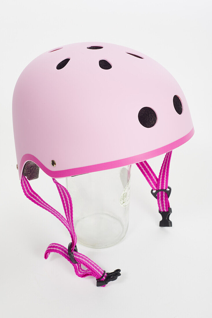 Pink child's helmet