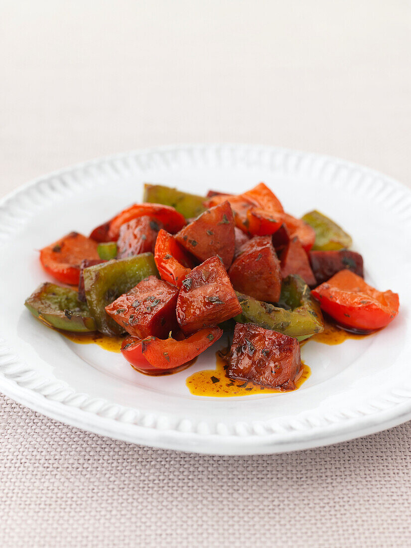 Chorizo with peppers