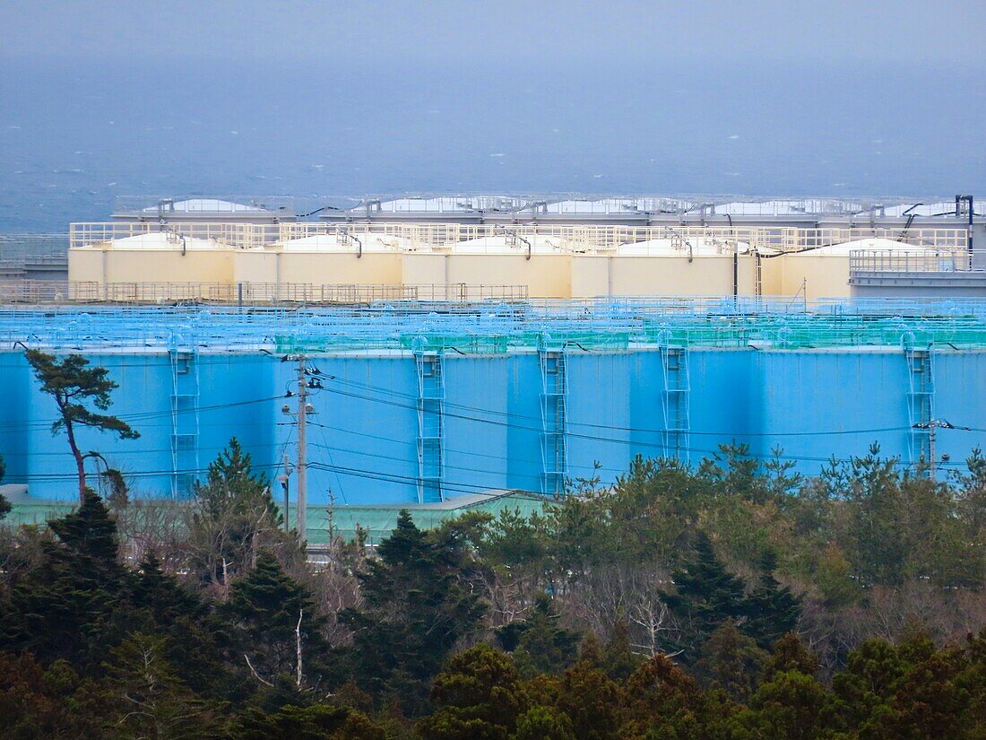 Tanks of radioactive water, Fukushima, Japan