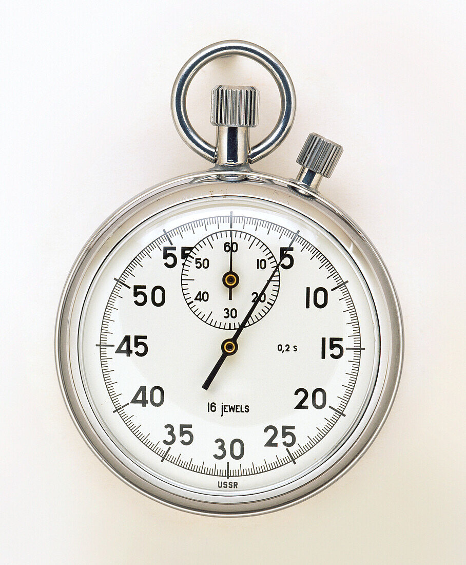 Silver stop watch