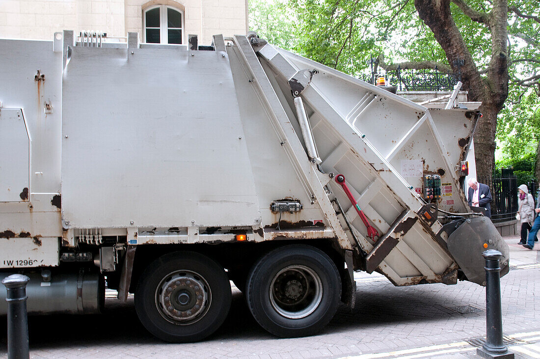 Rubbish truck, London, UK