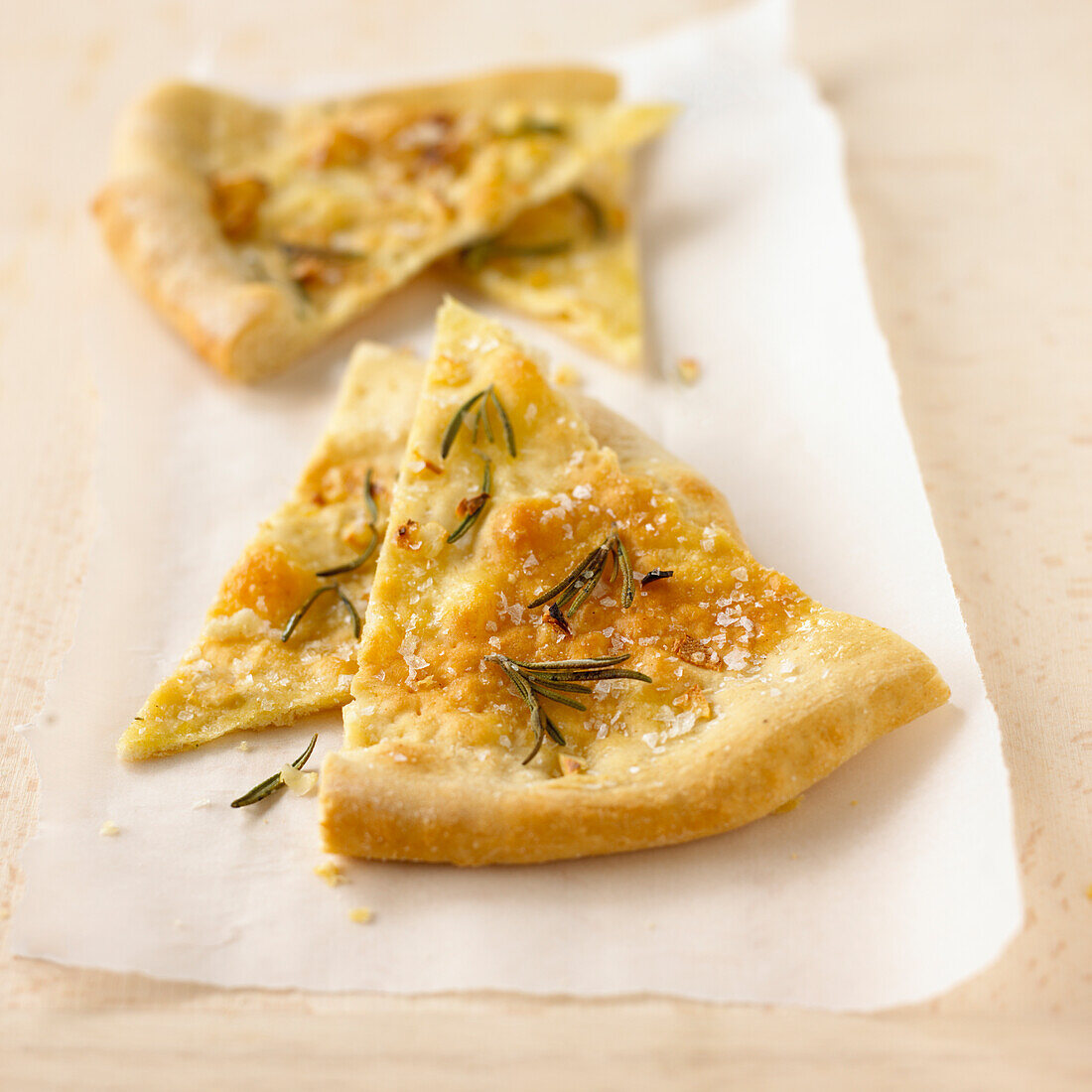 Pizza bianca with rosemary and garlic