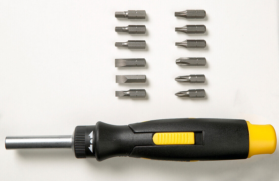 Ratchet screwdriver and assorted screwdriver bits
