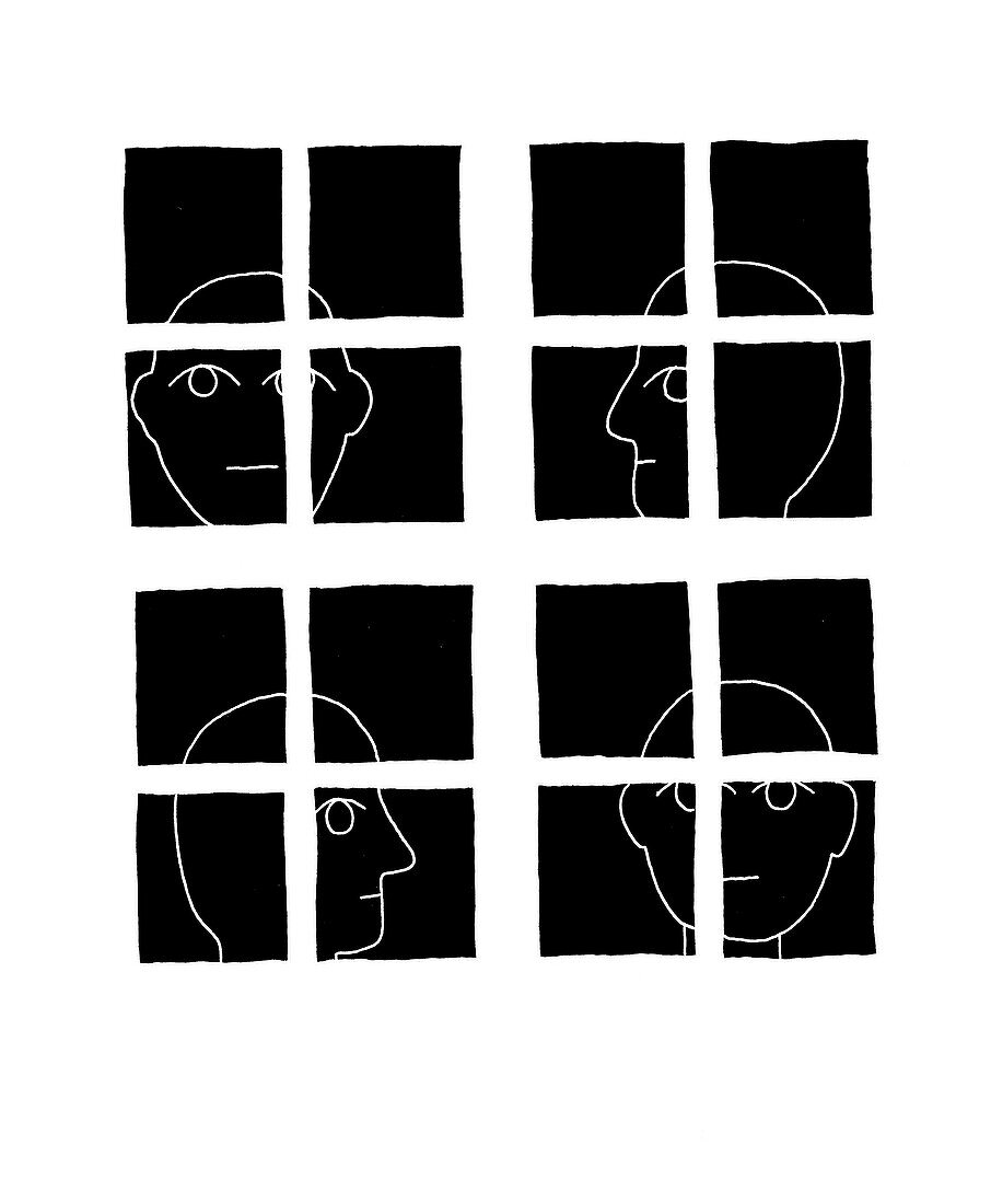 People behind bars, illustration