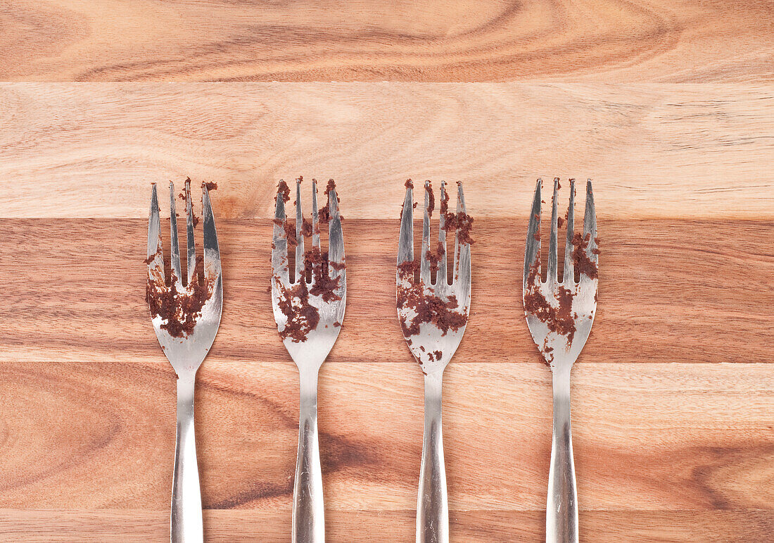 Chocolate on forks