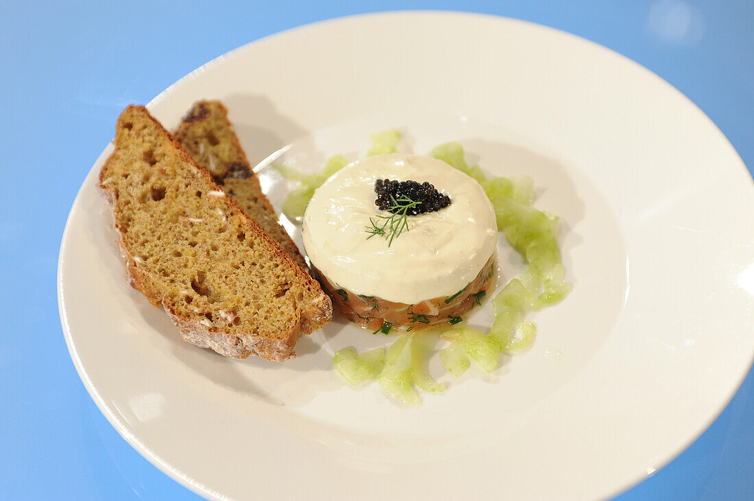 Dish served with caviar and bread