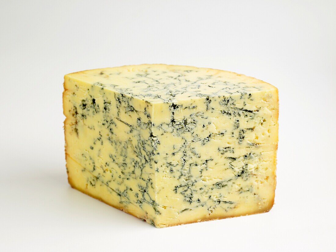Slice of English Cropwell Bishop blue stilton cheese