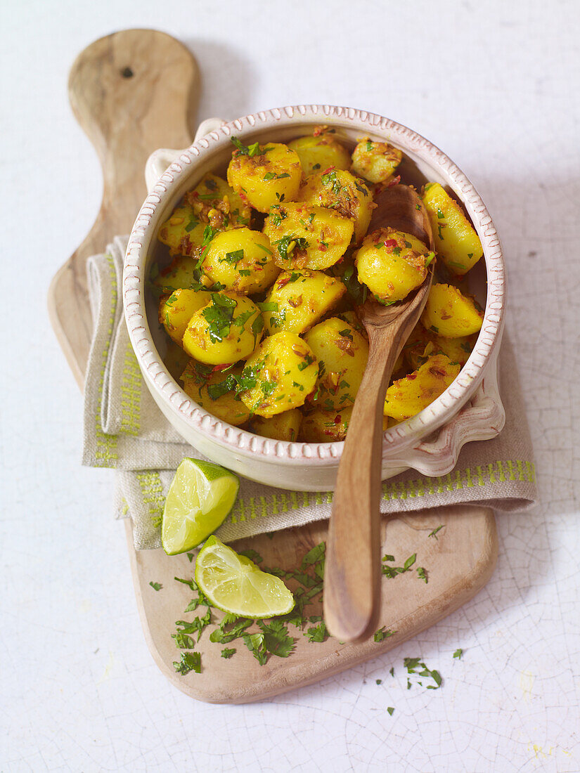 Middle Eastern potatoes with coriander and spices