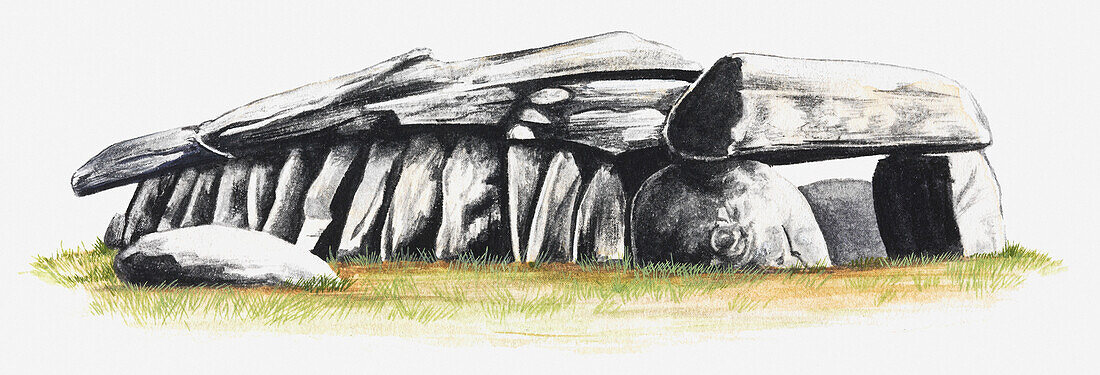 Fairies Rock, Brittany, France, illustration