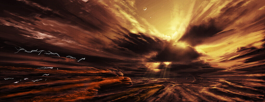 Super storms on exoplanet, illustration