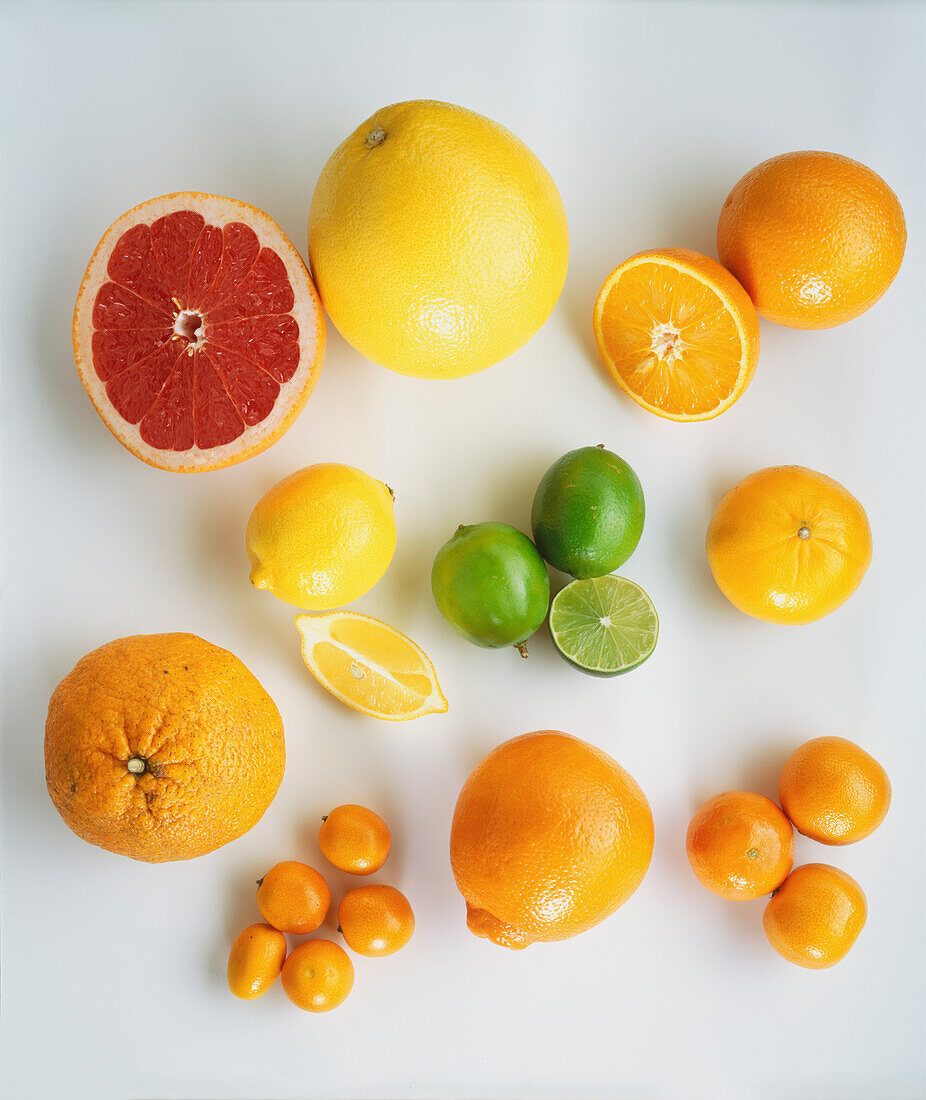 Selection of fresh citrus fruits