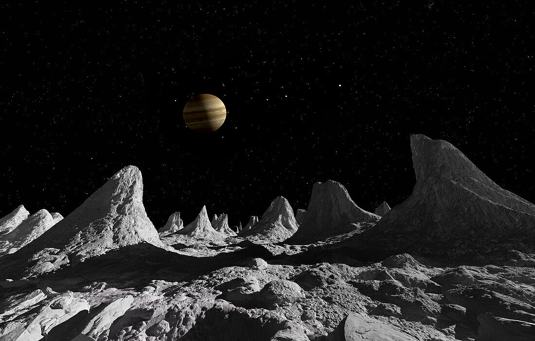 Ice spires on Callisto, illustration