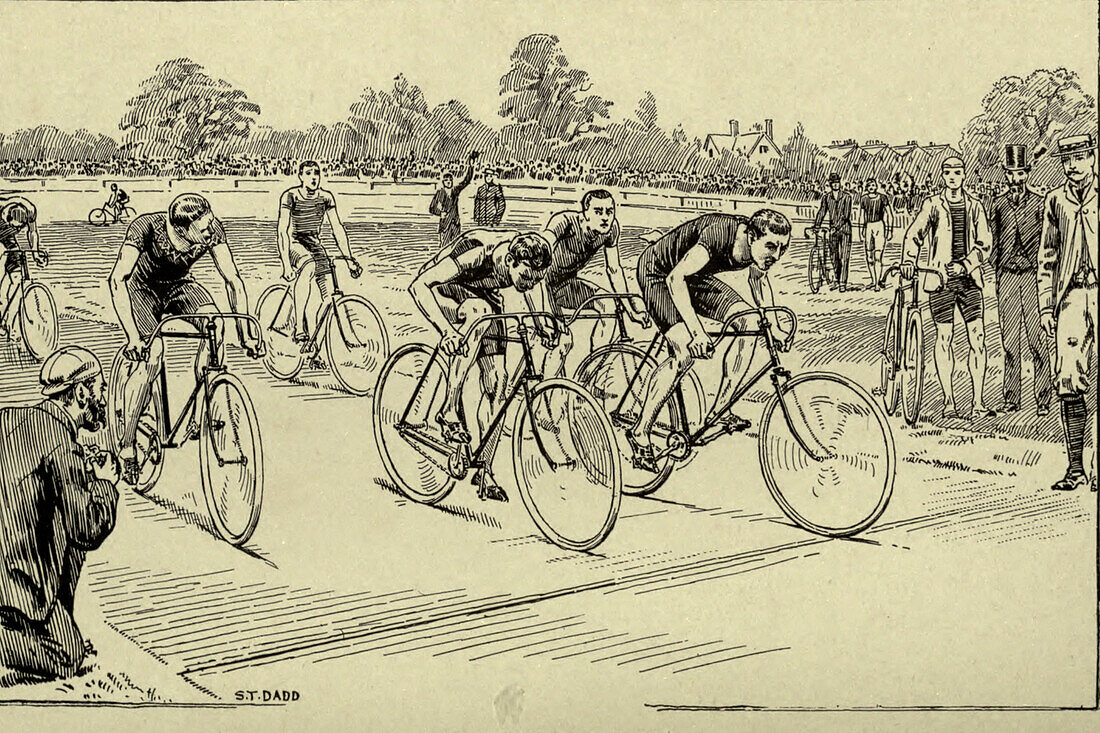 The finish line, 19th century illustration