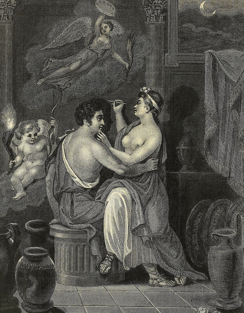 The Grecian Maid, 19th century illustration