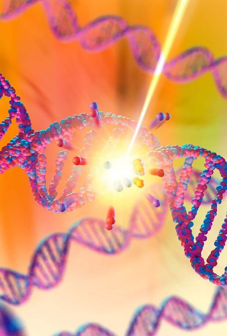 Artwork of DNA Being Damaged
