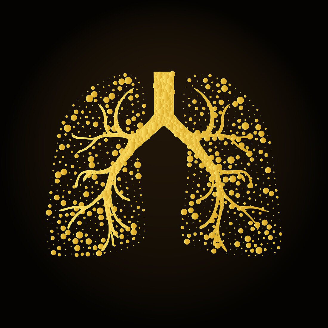 Gold lungs, illustration