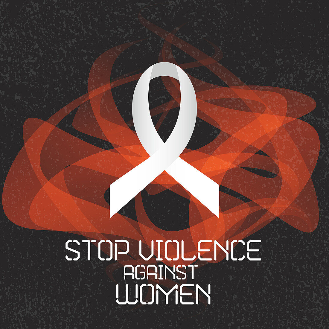 Awareness ribbon on violence against women, illustration