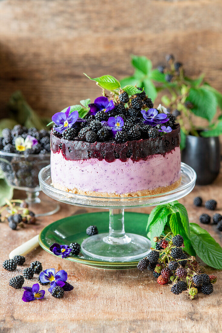 Blackberry no bake cheesecake