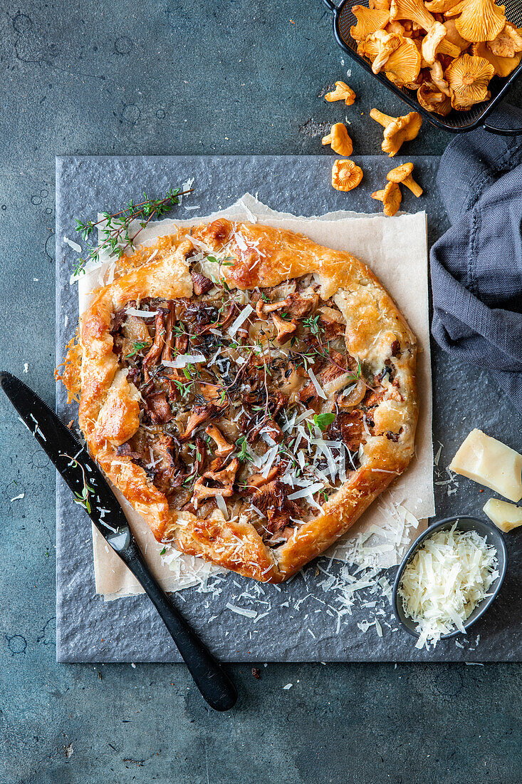 Galette mit Pfifferlingen